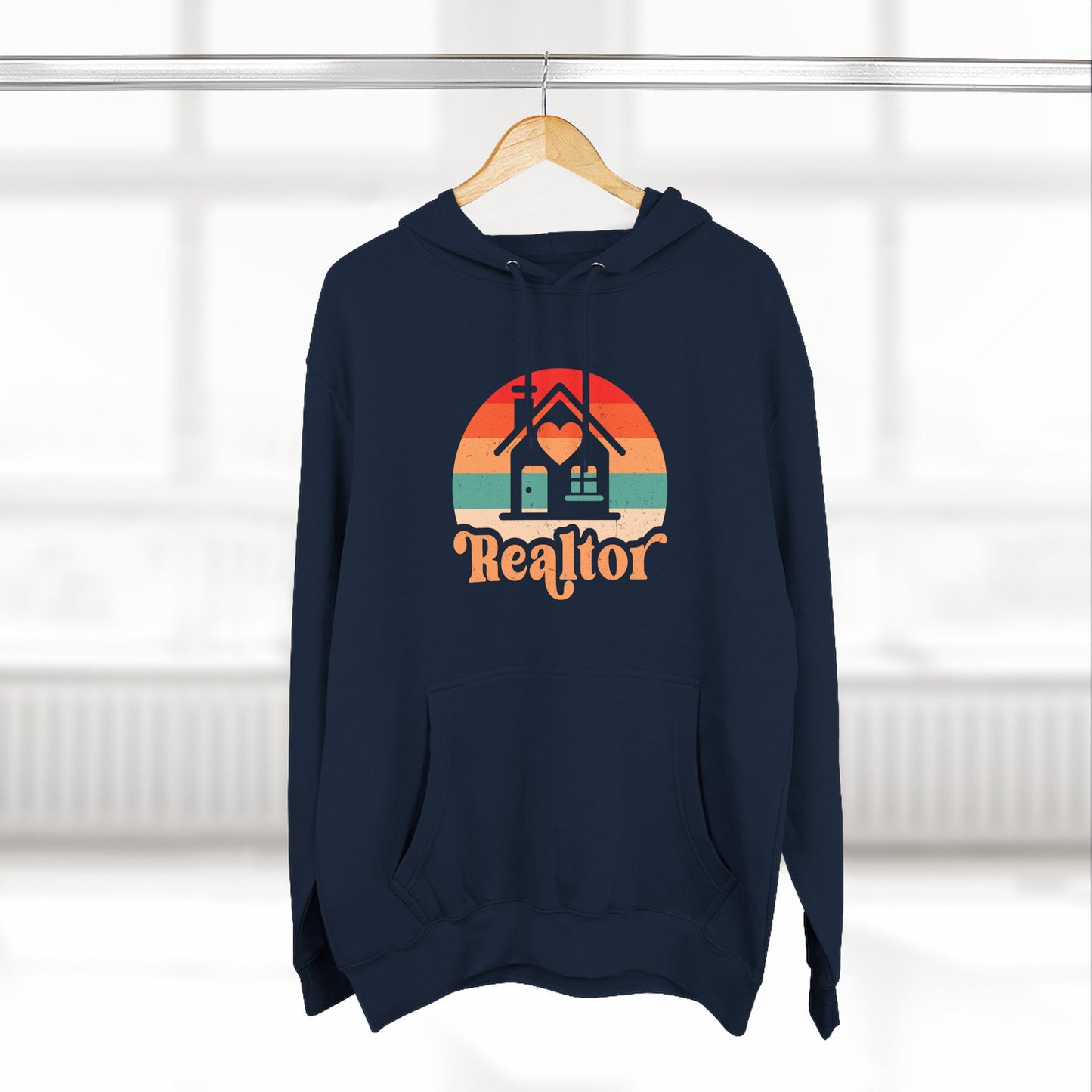 Realtor Retro Three-Panel Fleece Hoodie | Cozy, Stylish Sweatshirt for Real Estate Agents