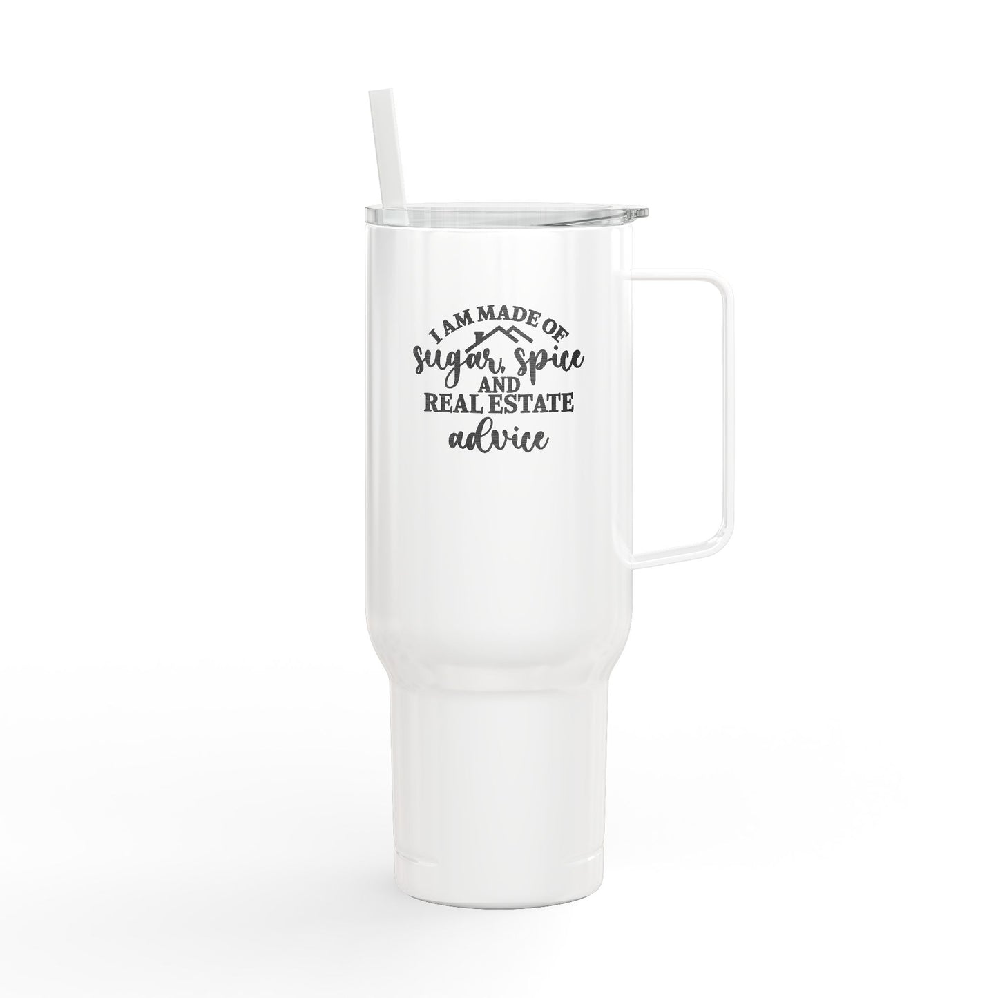 Sugar, Spice & Real Estate Advice Tumbler – 40 oz Stainless Steel Mug for Realtors