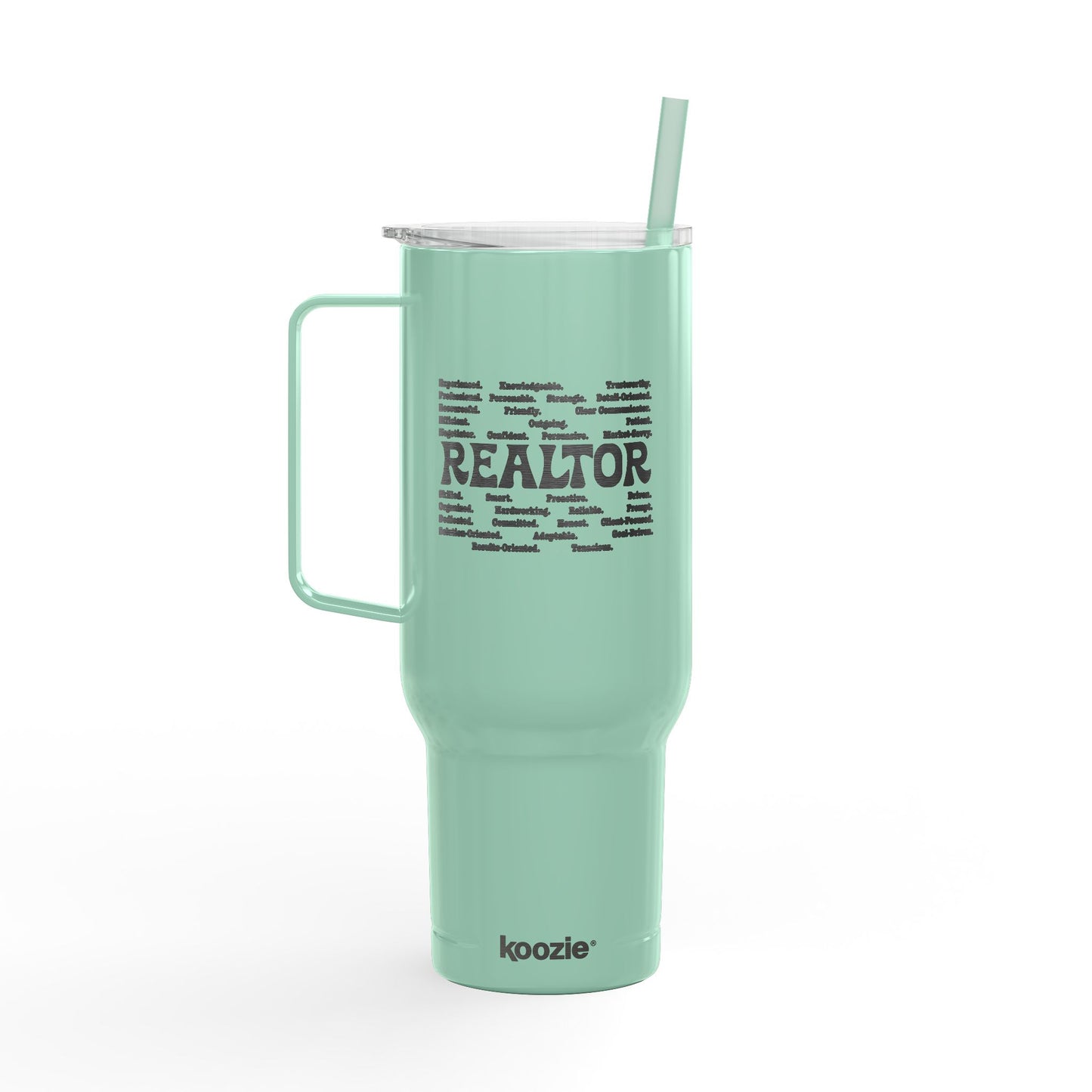 REALTOR Word Cloud Tumbler – 40 oz Stainless Steel Mug for Real Estate Agents