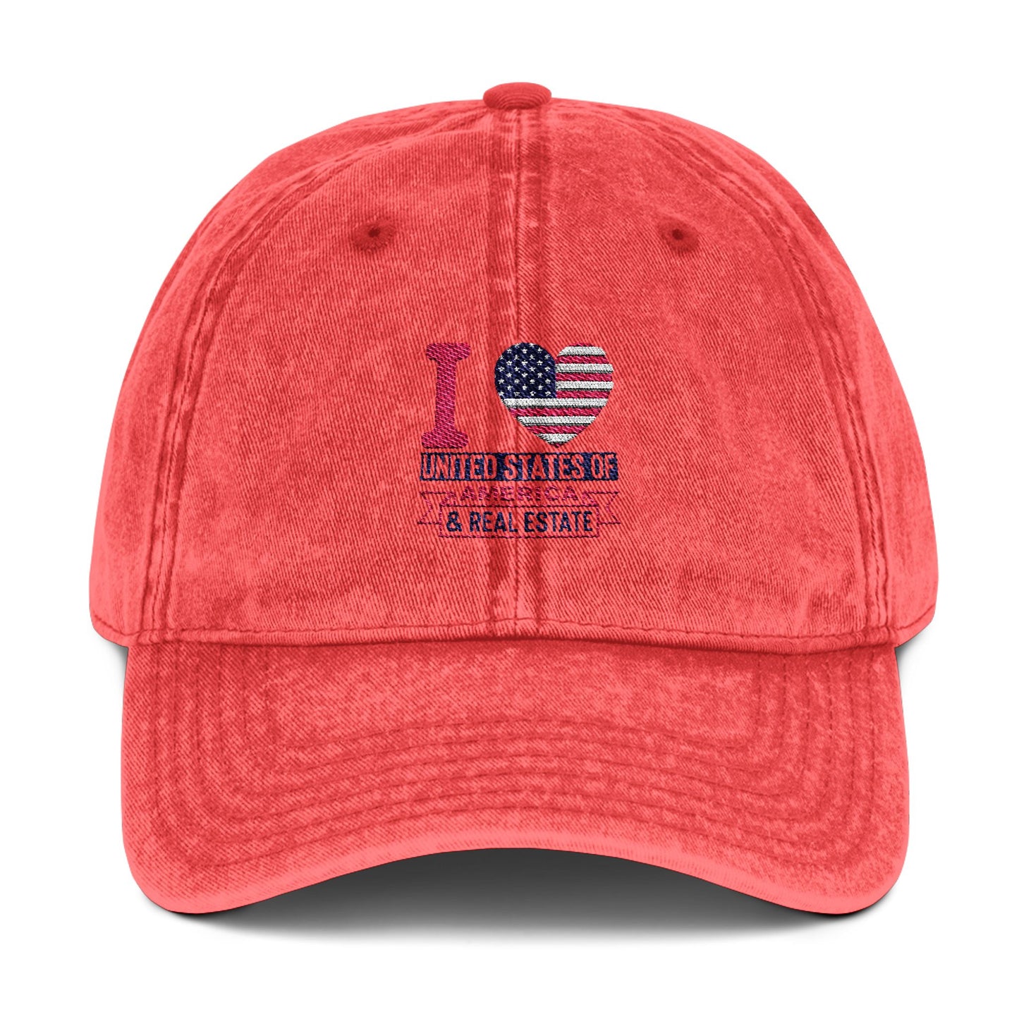 I ❤️ USA & Real Estate Hat – Patriotic Realtor Cap