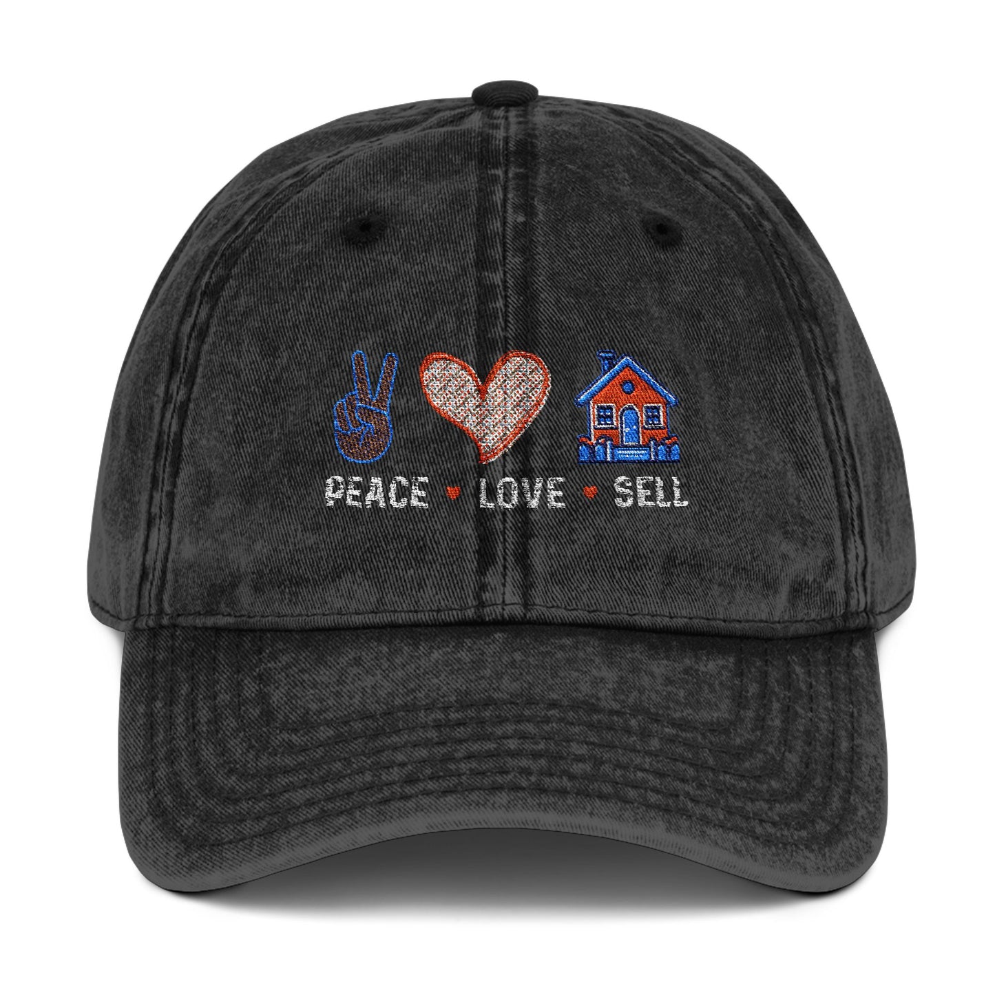 Realtor Hat – Peace Love Sell Embroidered Real Estate Cap