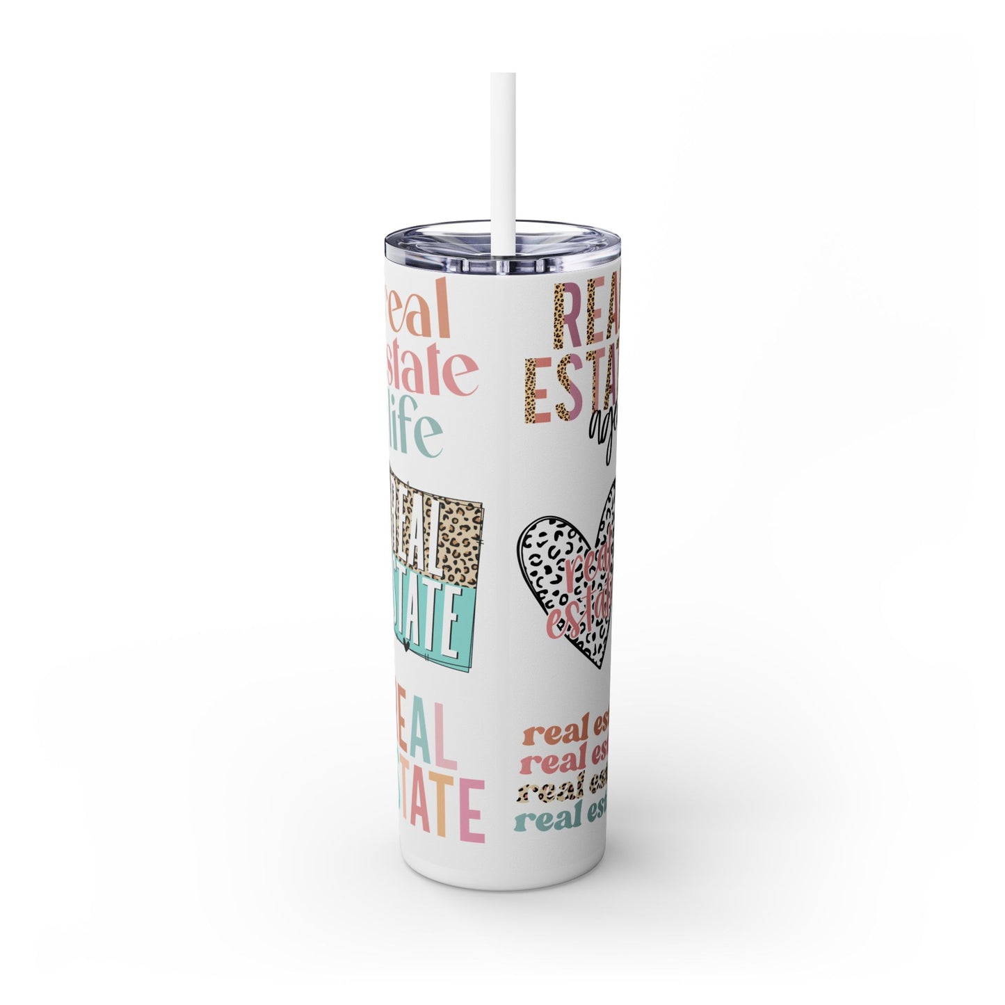 Real Estate Tumbler Wrap Bundle – Leopard Print Realtor Life PNGs for Sublimation
