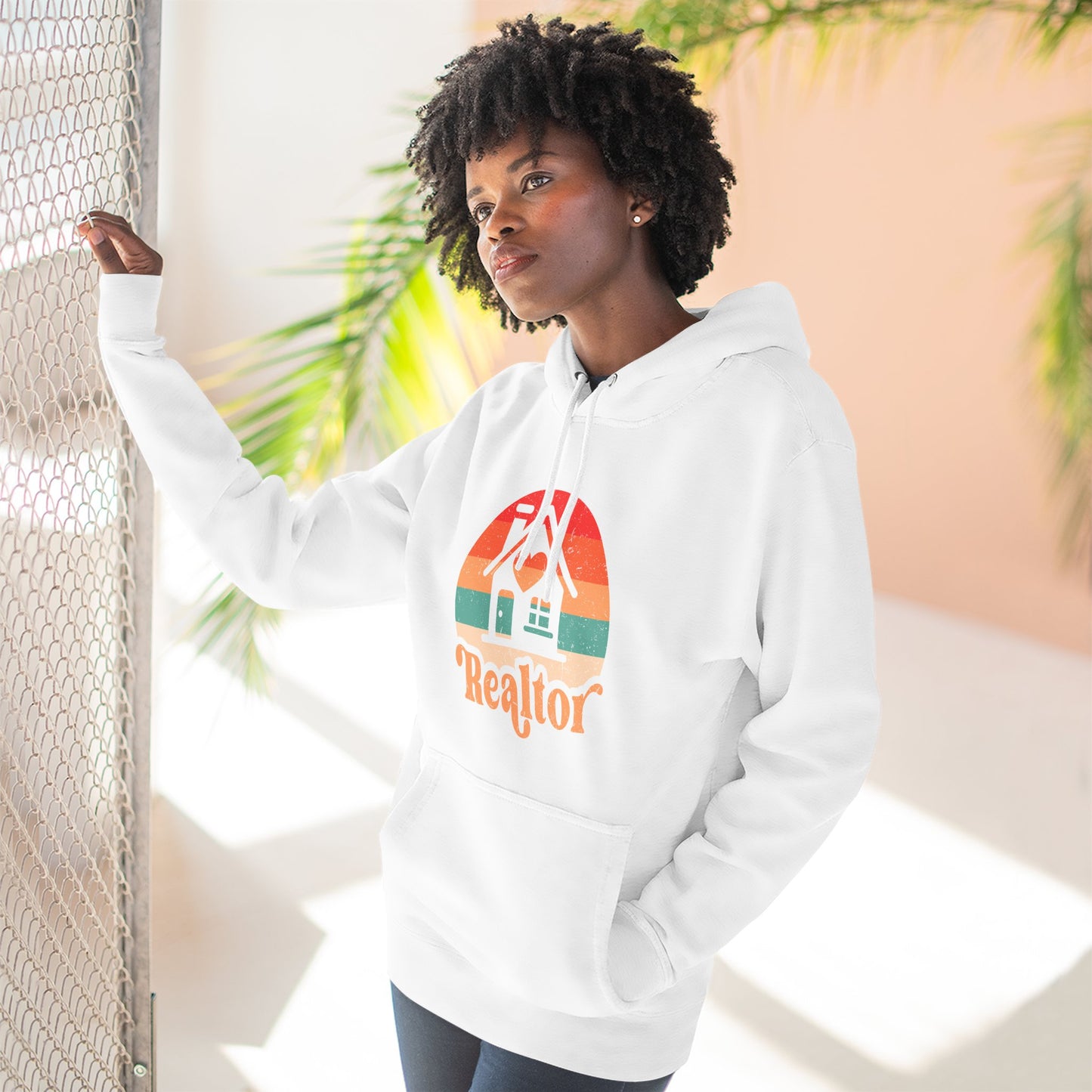 Realtor Retro Three-Panel Fleece Hoodie | Cozy, Stylish Sweatshirt for Real Estate Agents