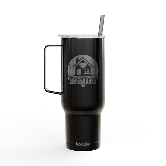 Heart & Home Realtor Tumbler – 40 oz White Stainless Steel Mug for Real Estate Agents