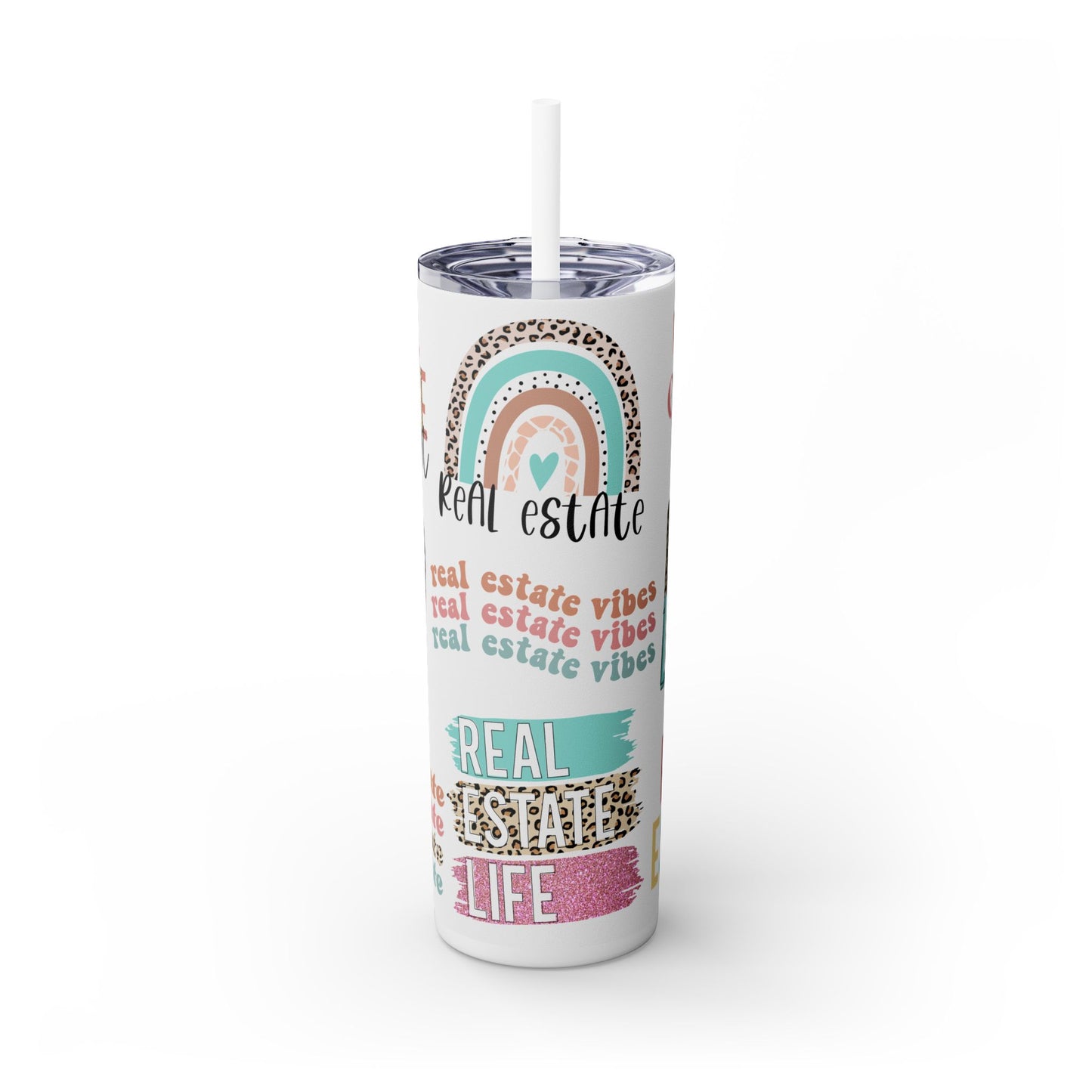 Real Estate Tumbler Wrap Bundle – Leopard Print Realtor Life PNGs for Sublimation