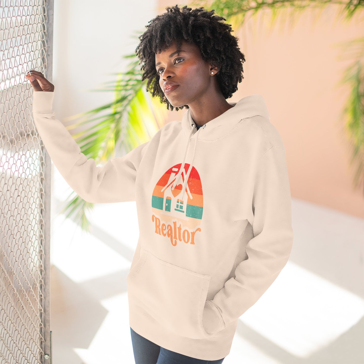 Realtor Retro Three-Panel Fleece Hoodie | Cozy, Stylish Sweatshirt for Real Estate Agents