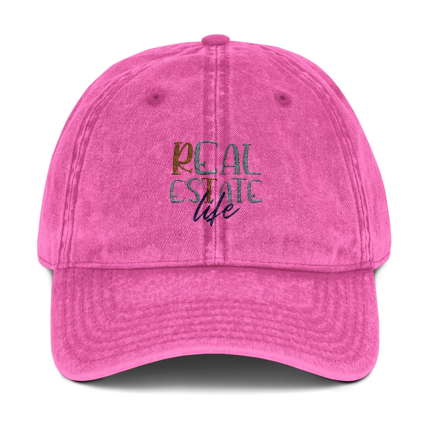 Real Estate Life Hat – Embroidered Distressed Cap for Realtors