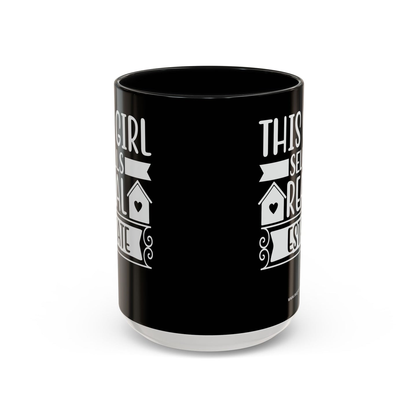 This Girl Sells Real Estate Realtor Accent Coffee Mug (11, 15oz)