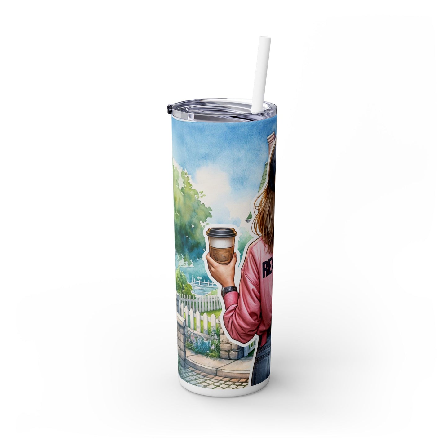 Realtor Coffee & Keys Tumbler – 20 oz Stainless Steel Mug with Pink House Illustration