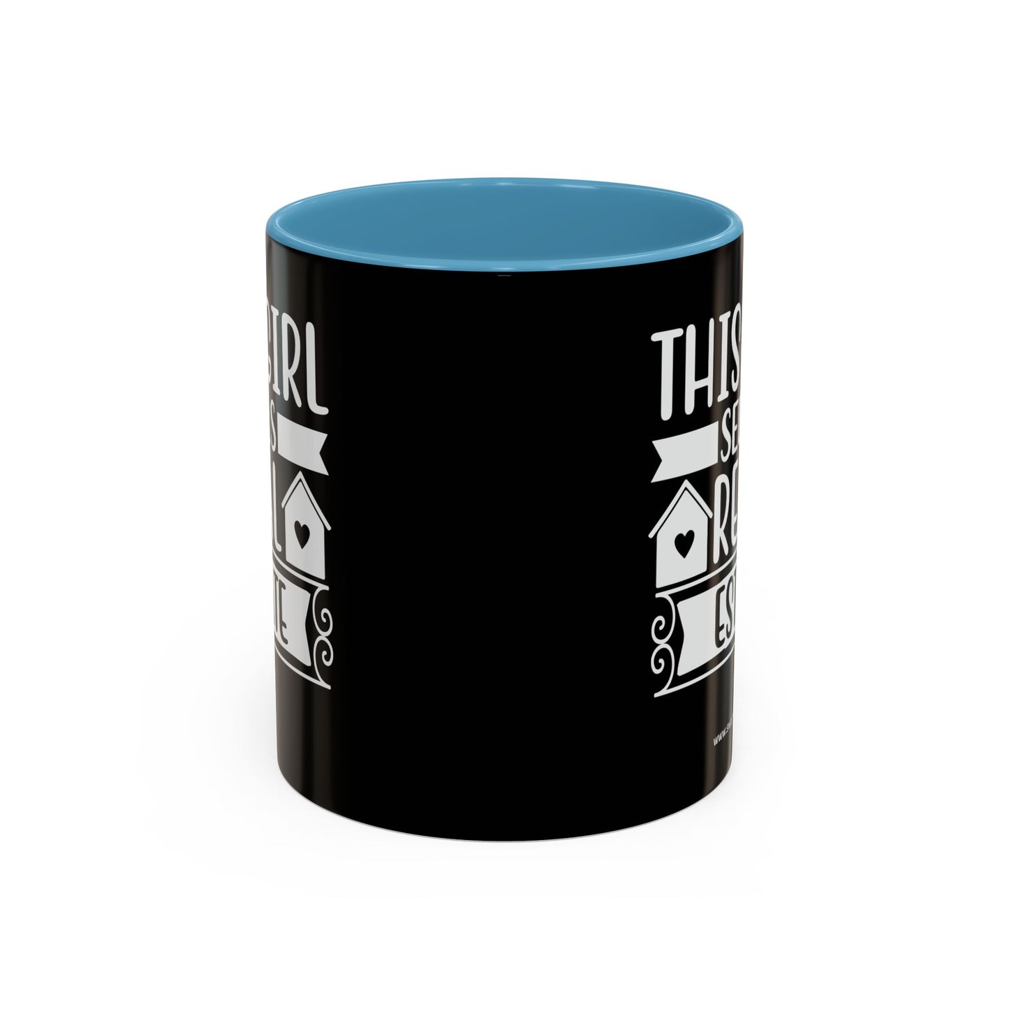 This Girl Sells Real Estate Realtor Accent Coffee Mug (11, 15oz)