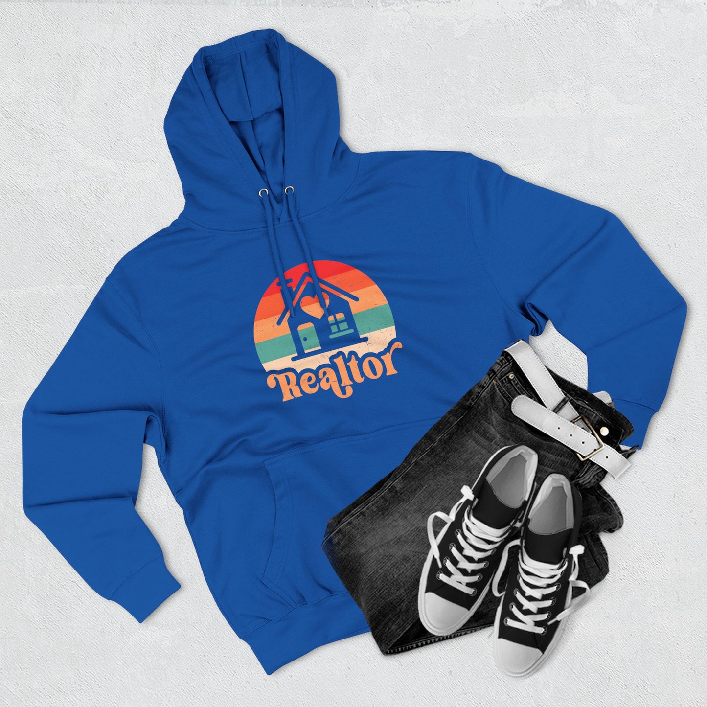 Realtor Retro Three-Panel Fleece Hoodie | Cozy, Stylish Sweatshirt for Real Estate Agents