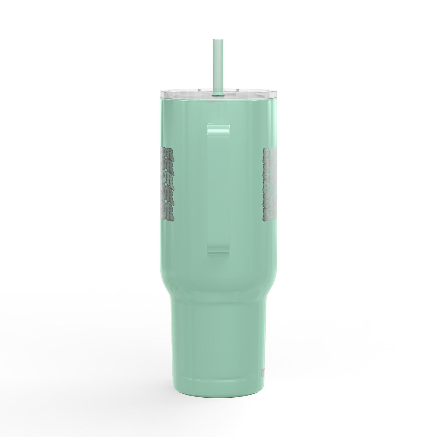 Stacked REALTOR Tumbler – 40 oz White Stainless Steel Mug with Straw & Handle
