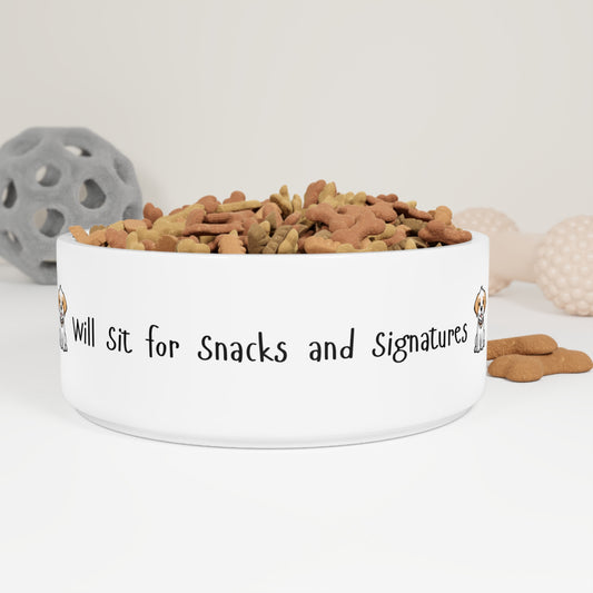 Will Sit for Snacks and Signatures – Funny Real Estate Dog Bowl