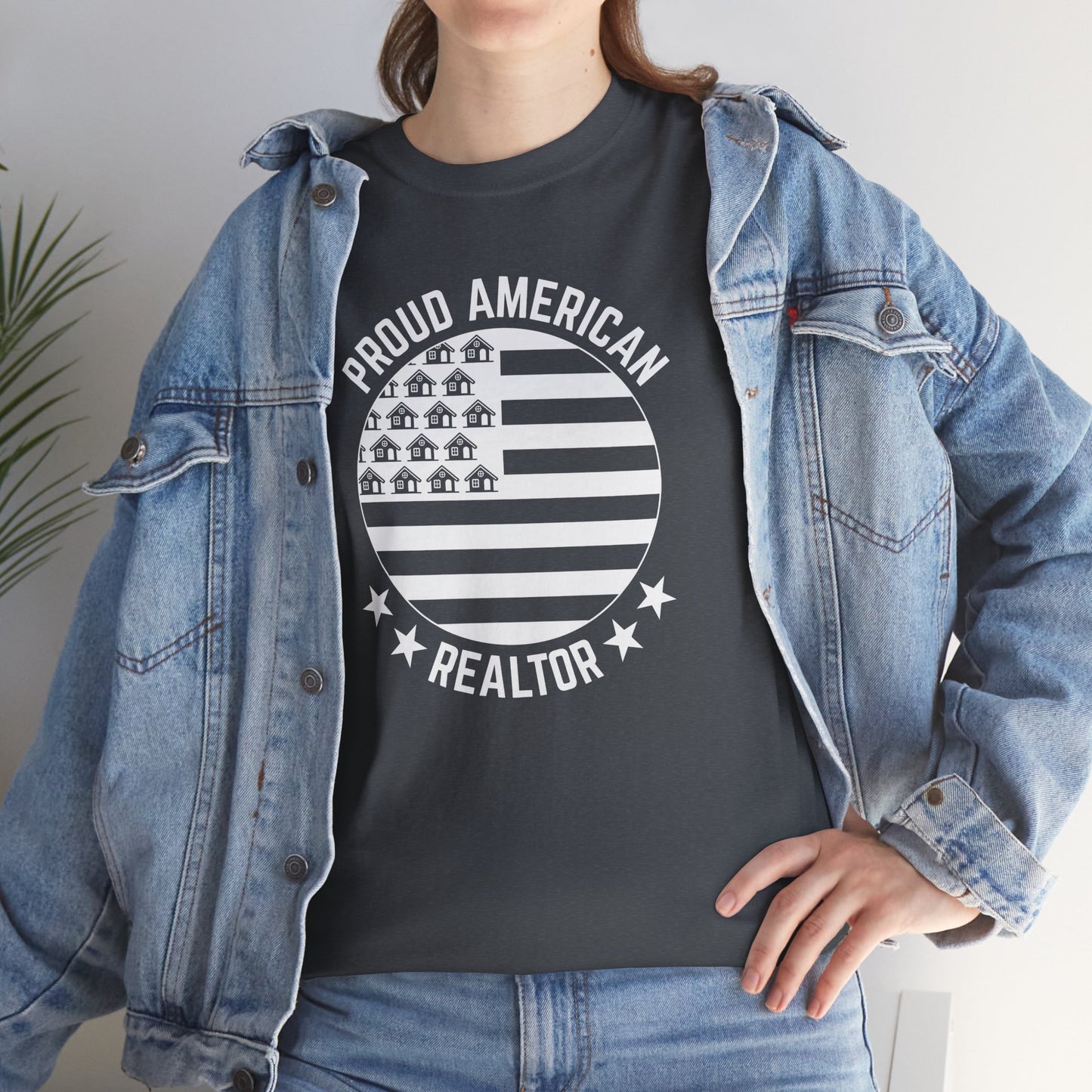 Proud American Realtor Tee – Stars, Stripes & Sold Signs