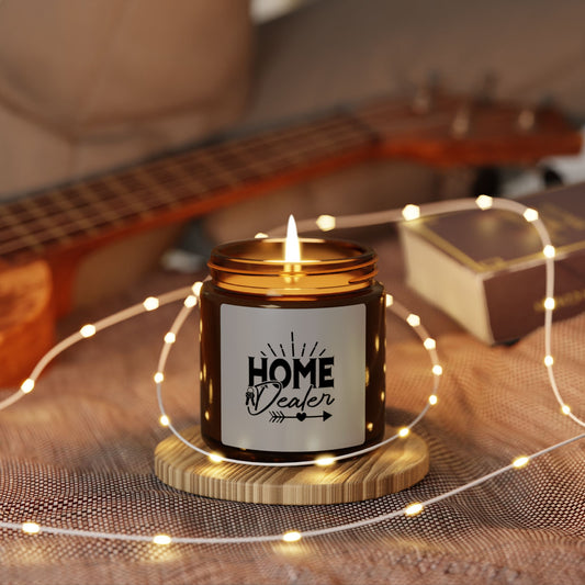 Home Dealer Realtor Scented Soy Candle (Multi-Size, Amber Jar)