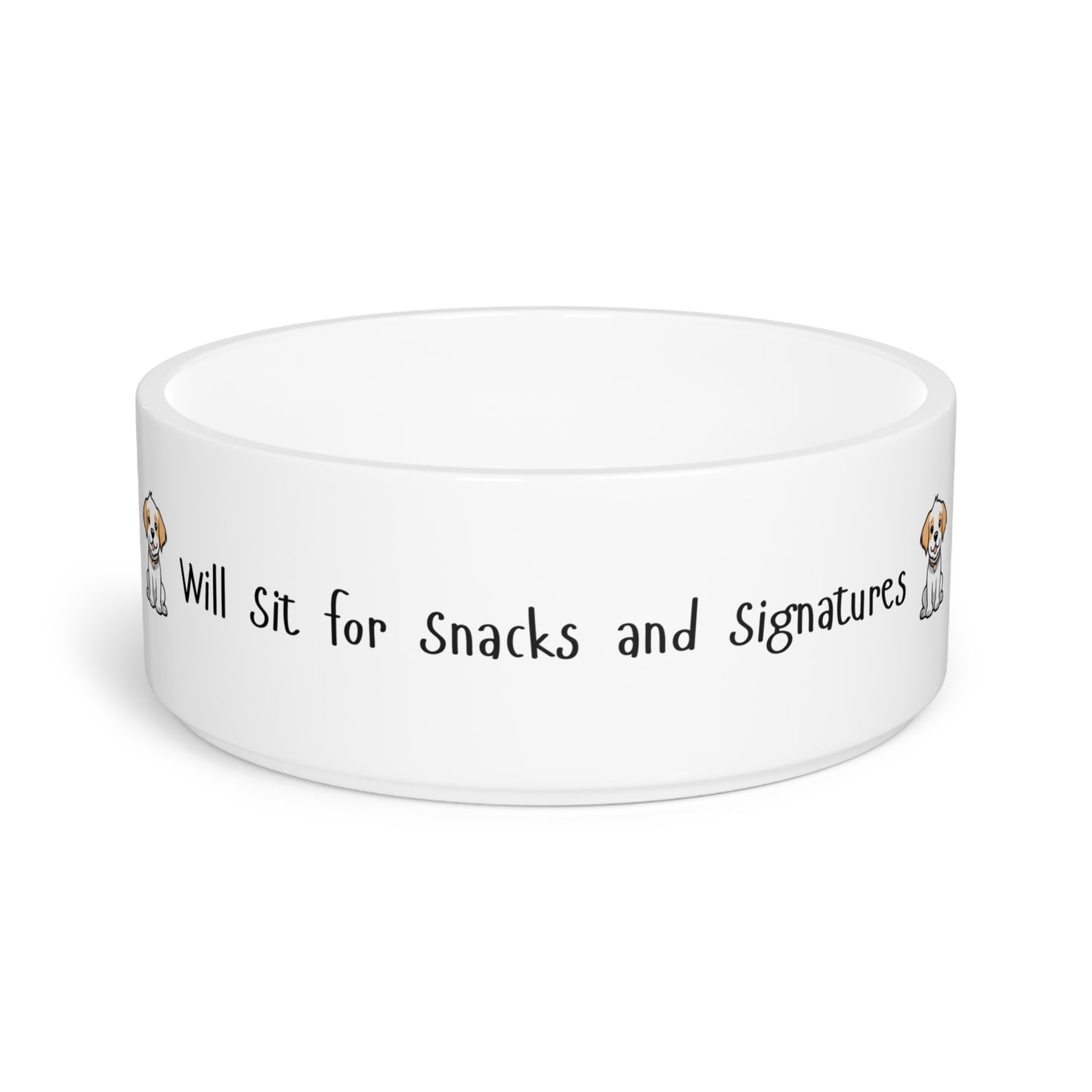 Will Sit for Snacks and Signatures – Funny Real Estate Dog Bowl