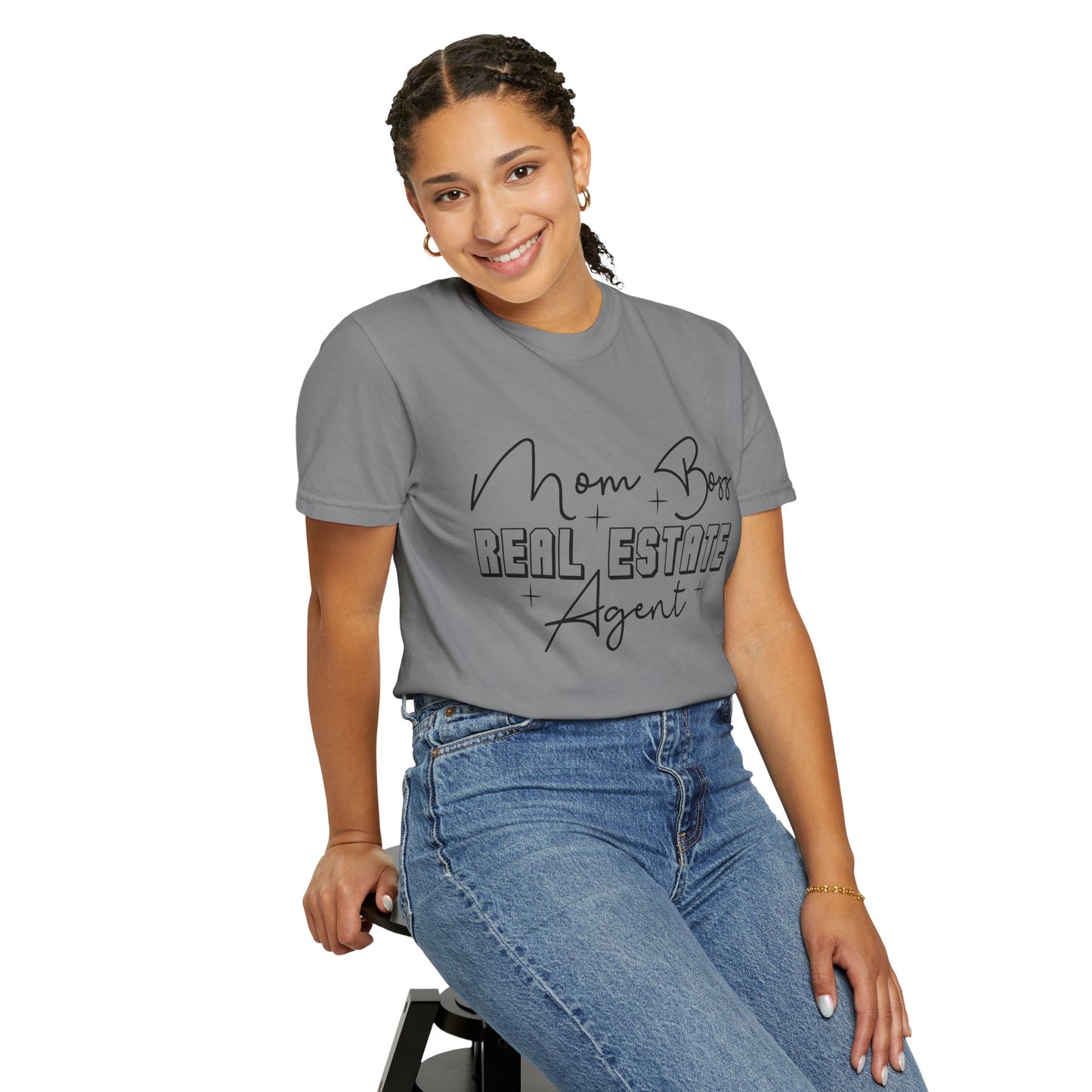Mom Boss Real Estate Agent Garment-Dyed T-shirt