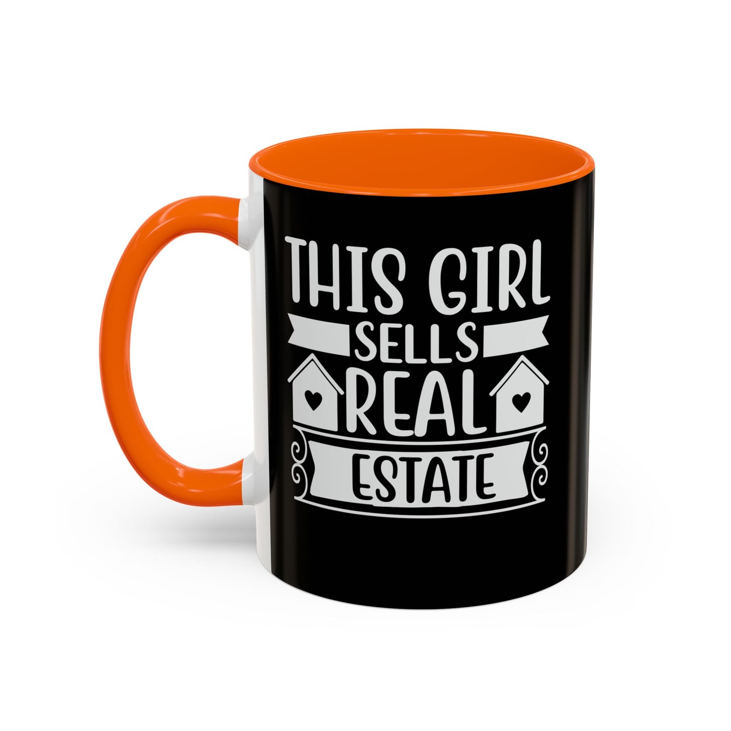 This Girl Sells Real Estate Realtor Accent Coffee Mug (11, 15oz)