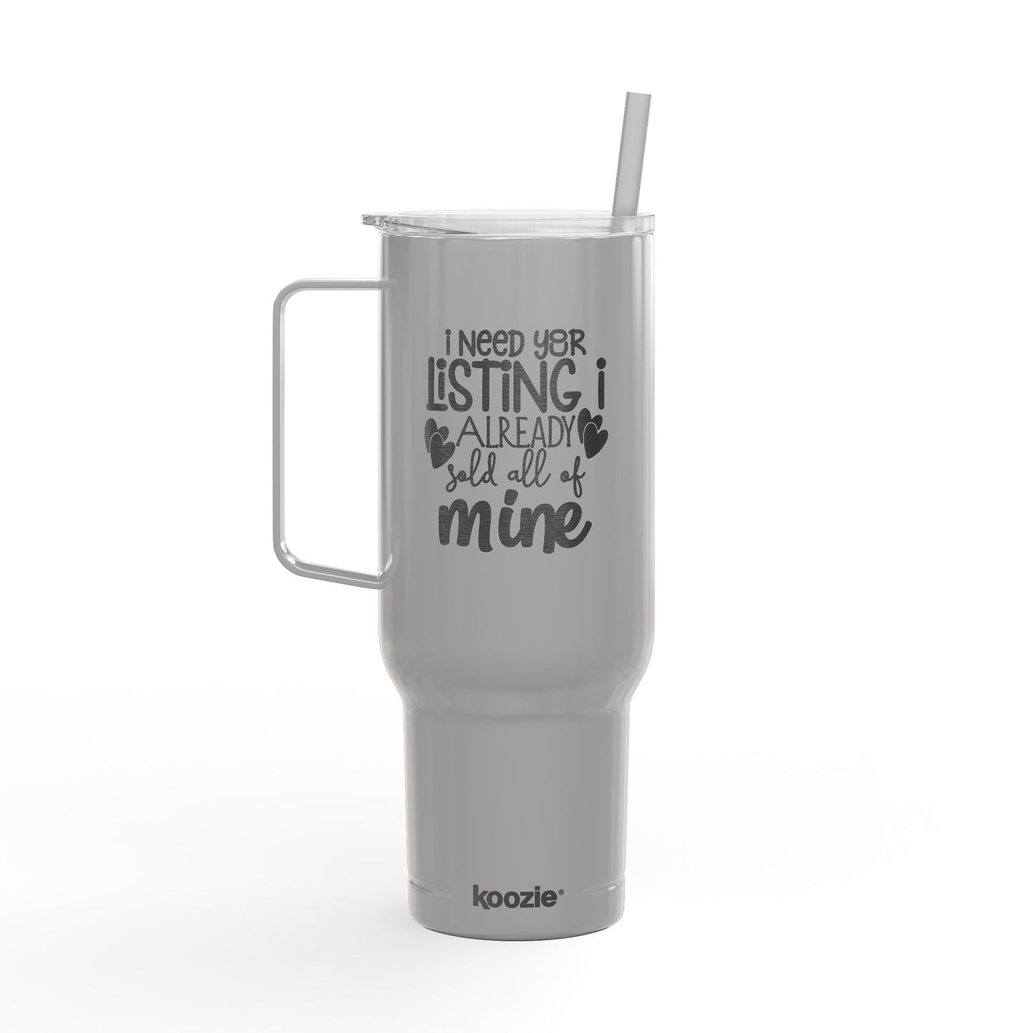 I Need Your Listing Tumbler – 40 oz White Stainless Steel Mug for Realtors Who Sell Fast