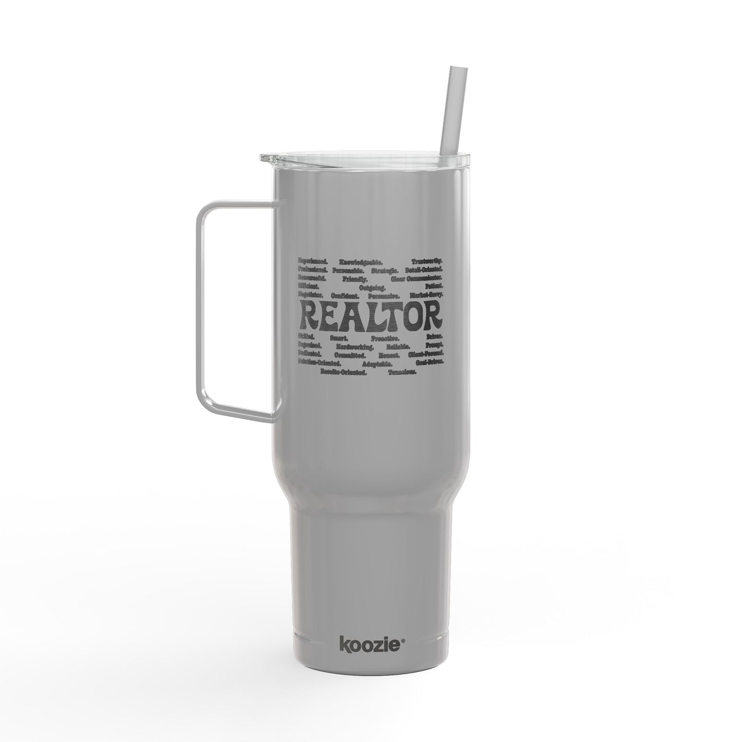 REALTOR Word Cloud Tumbler – 40 oz Stainless Steel Mug for Real Estate Agents