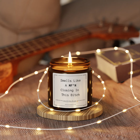 Smells Like a MF’N Closing in This B** | Funny Realtor Black Candle**