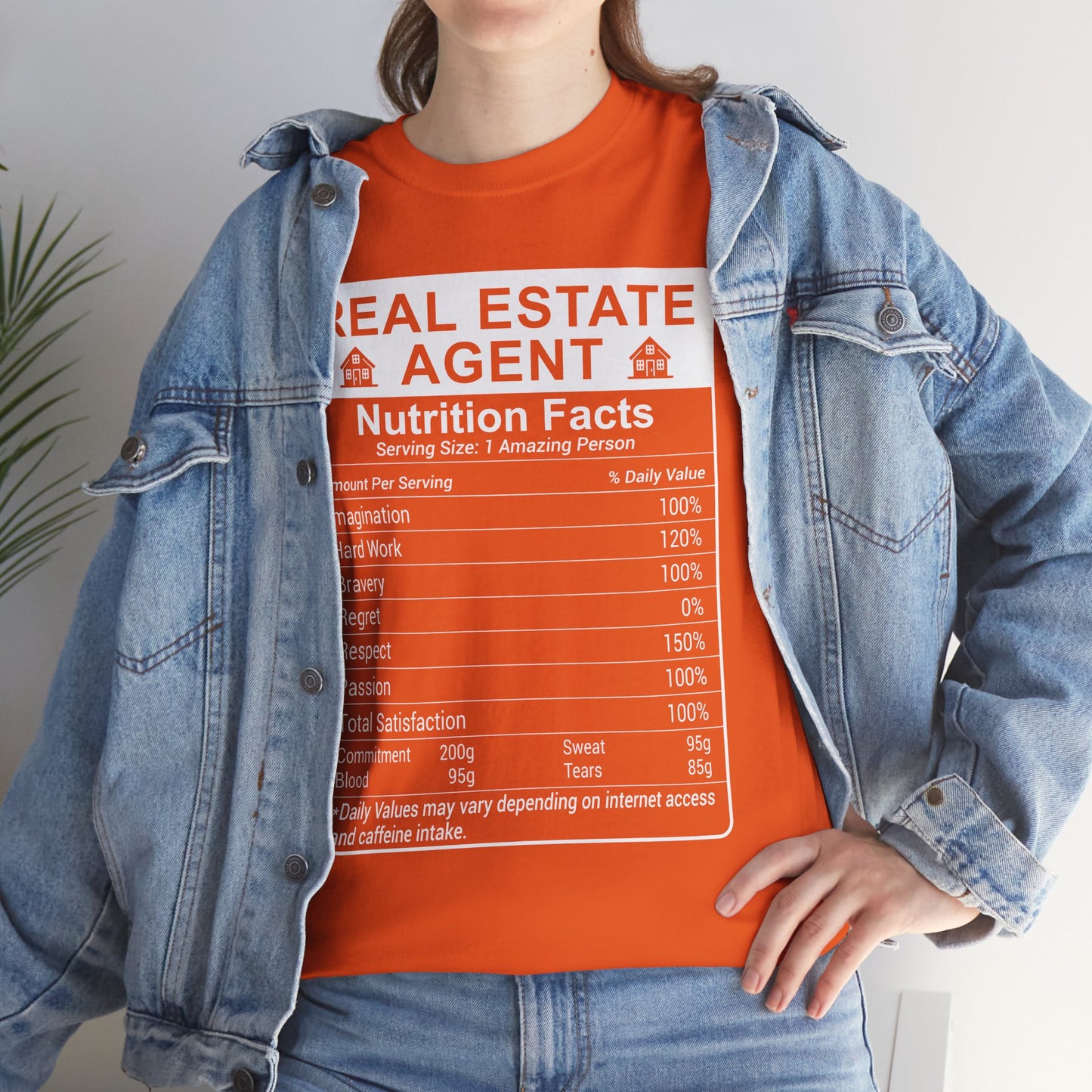 Realtor Funny Nutrition Facts - Heavy Cotton T-Shirt Perfect for Everyday Wear