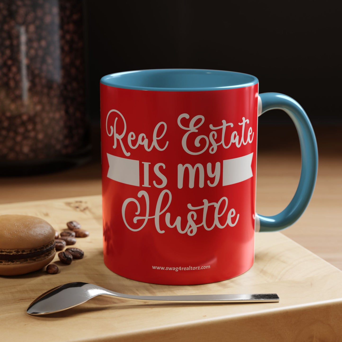 Real Estate Is My Side Hustle Realtor Accent Coffee Mug (11, 15oz)