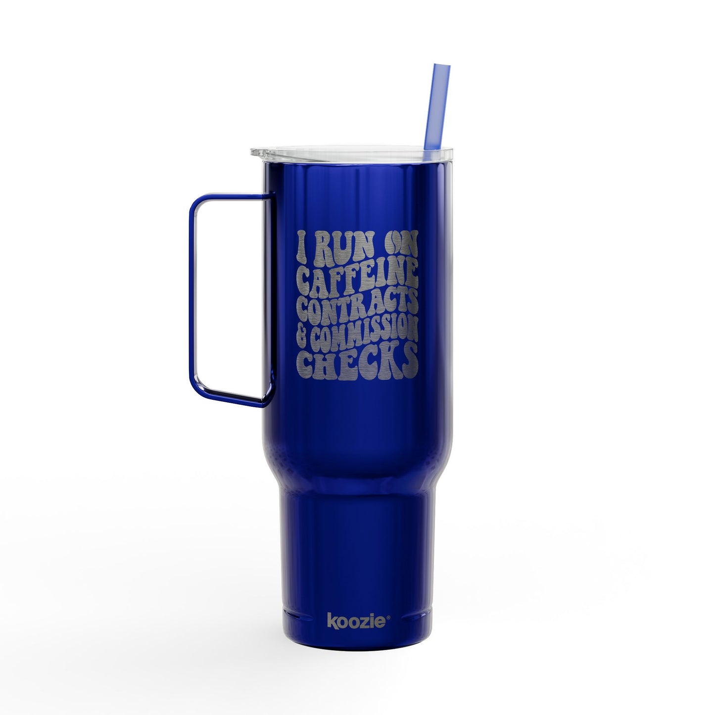 Caffeine, Contracts & Commission Checks Tumbler – 40 oz Stainless Steel Mug for Realtors