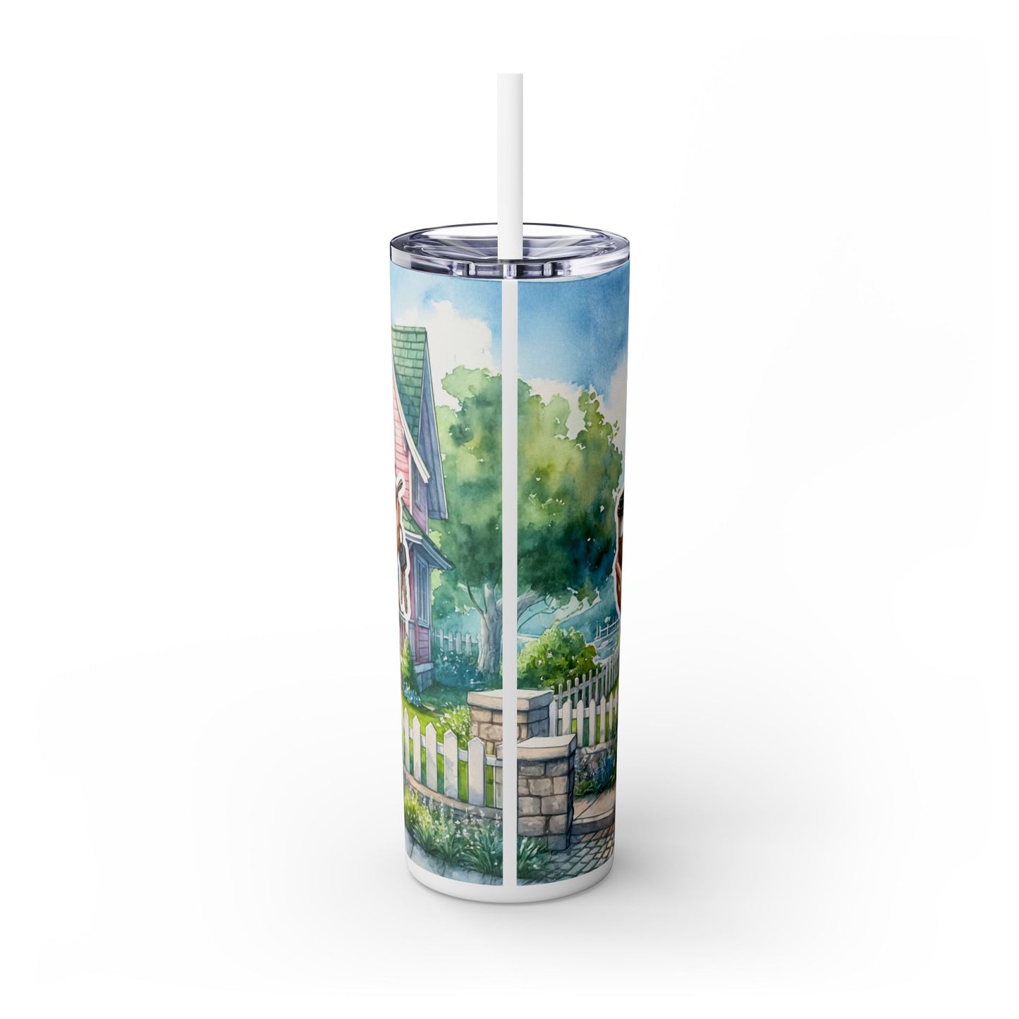 Realtor Coffee & Keys Tumbler – 20 oz Stainless Steel Mug with Pink House Illustration