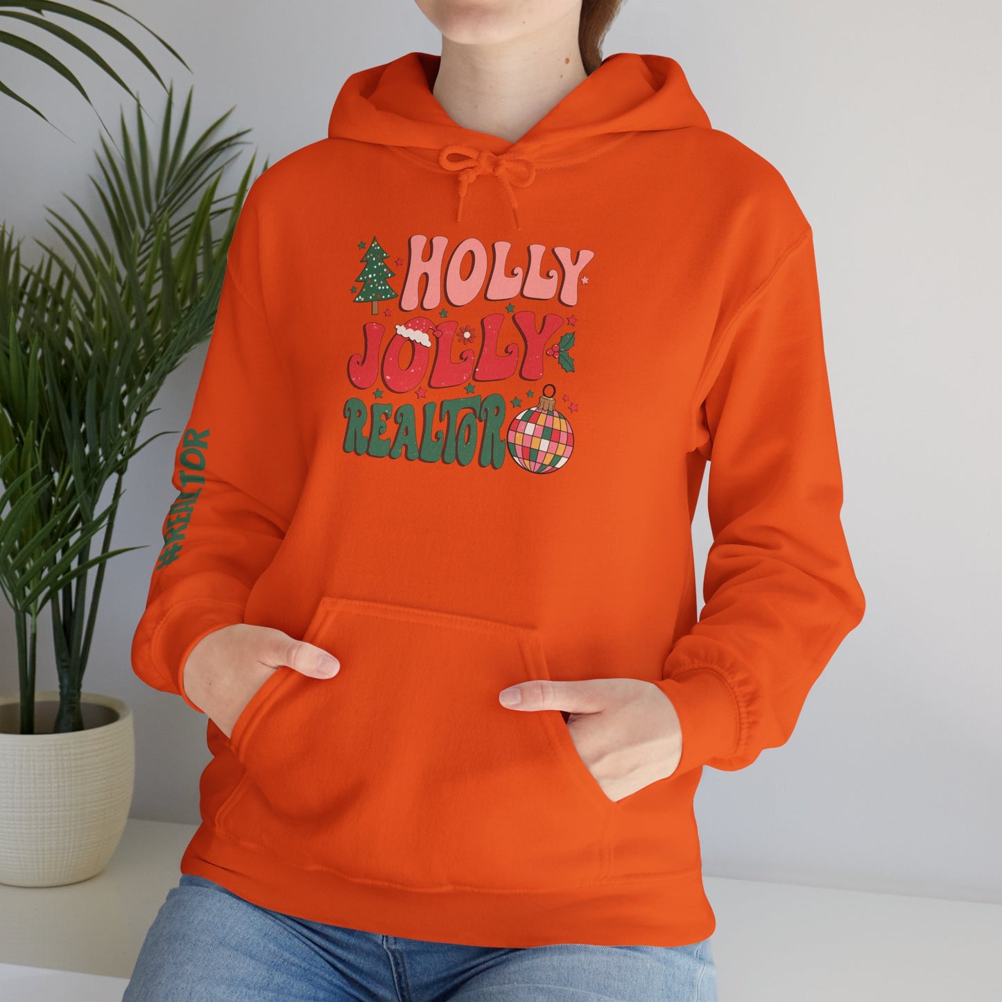 🎄 Holly Jolly Realtor Hoodie – Rockin’ Around the Real Estate Tree
