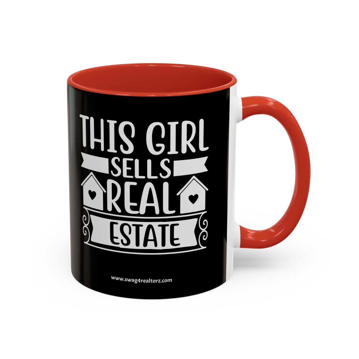 This Girl Sells Real Estate Realtor Accent Coffee Mug (11, 15oz)
