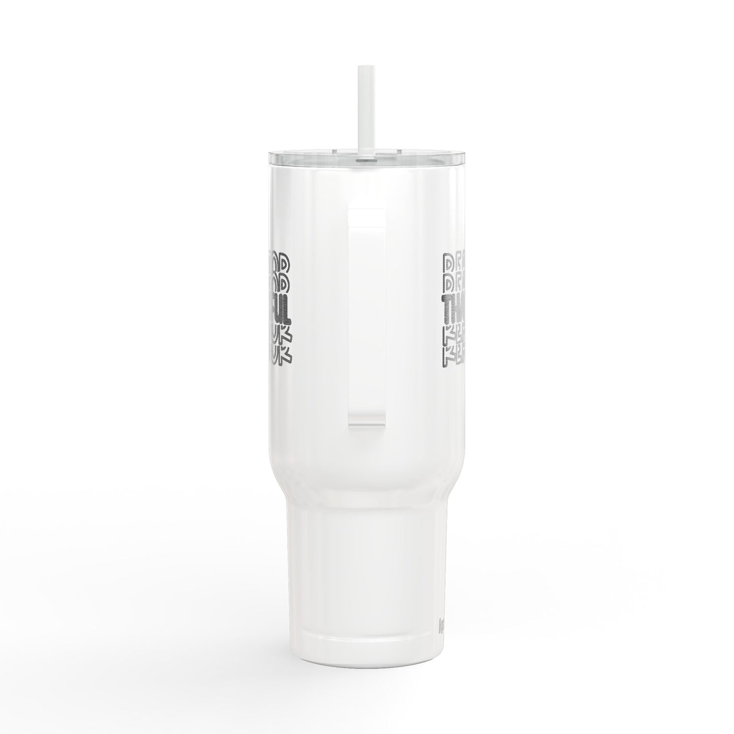 Thankful Realtor Tumbler – 40 oz White Stainless Steel Mug with Stacked Text Design