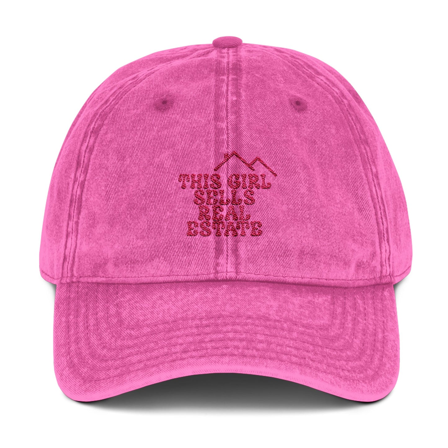 This Girl Sells Real Estate Hat – Embroidered Distressed Cap for Realtors