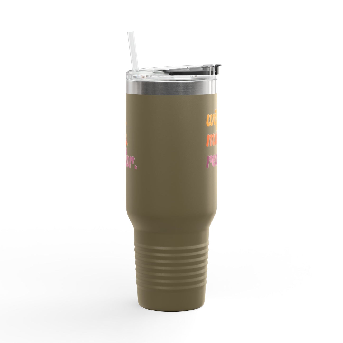 Wife. Mom. Realtor. Tumbler – 40 oz White Stainless Steel Mug with Colorful Retro Text