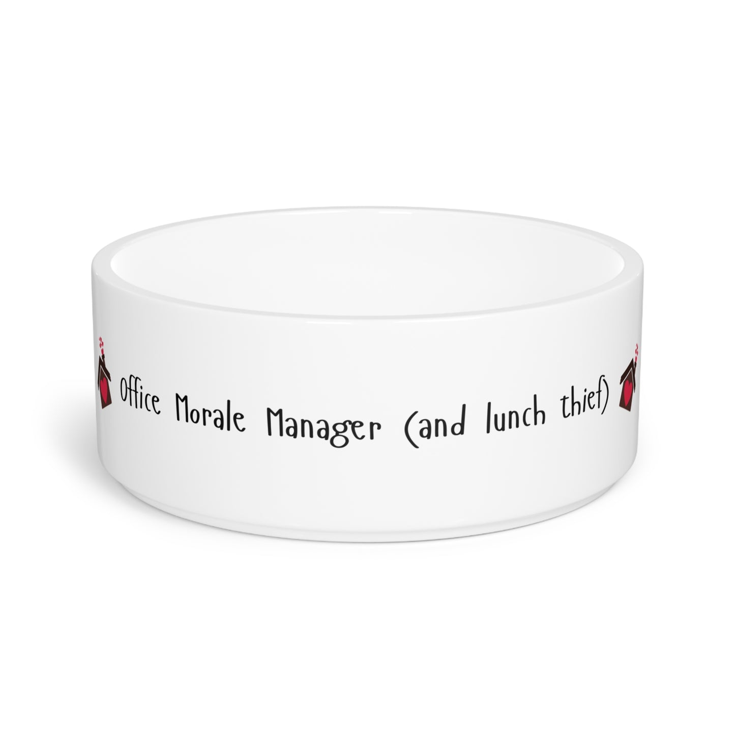 Office Morale Manager (and Lunch Thief) – Funny Dog Bowl for Real Estate Offices