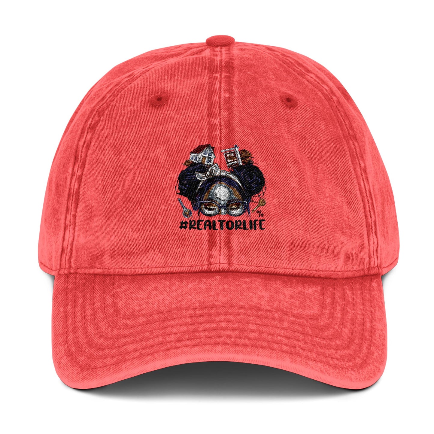 Realtor Hat – Messy Bun Realtor Life Cap with Hashtag Embroidery