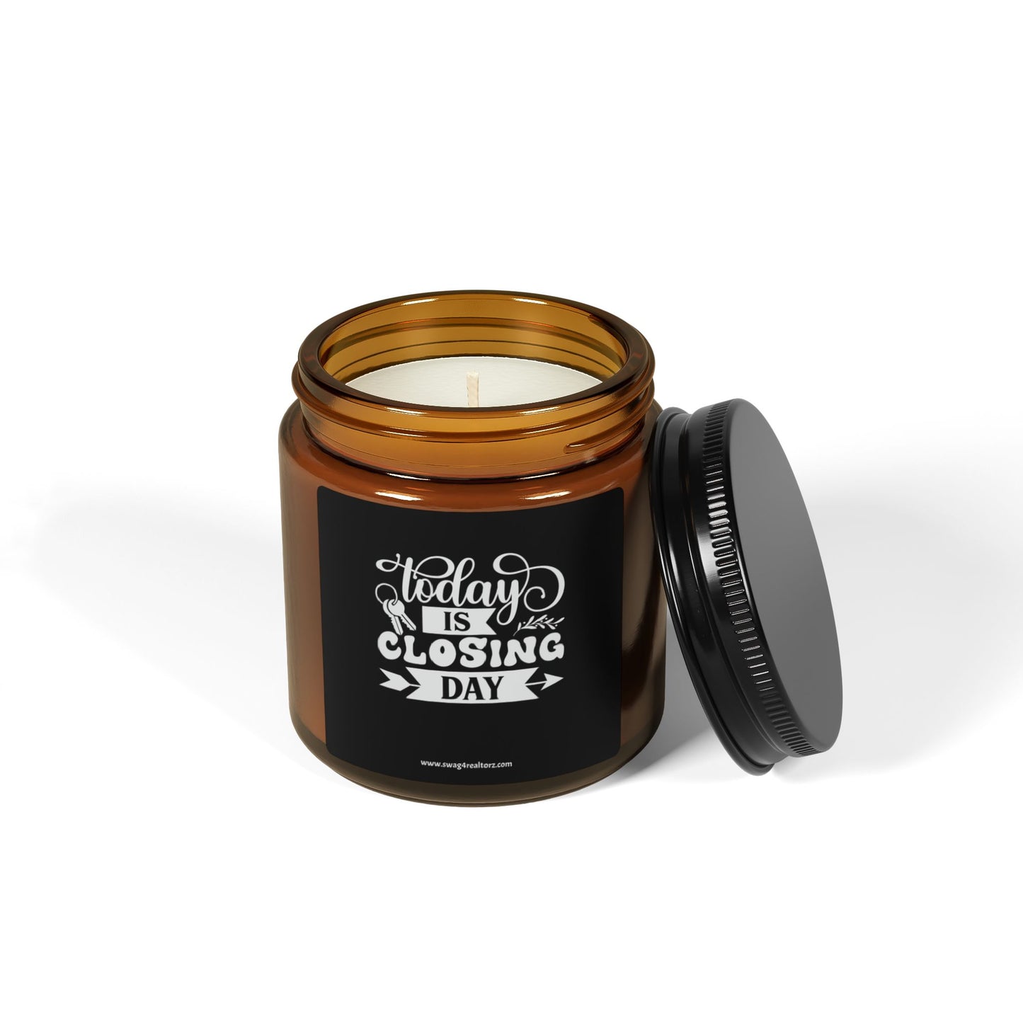 Today Is Closing Day Realtor Scented Soy Candle (Multi-Size, Amber Jar)
