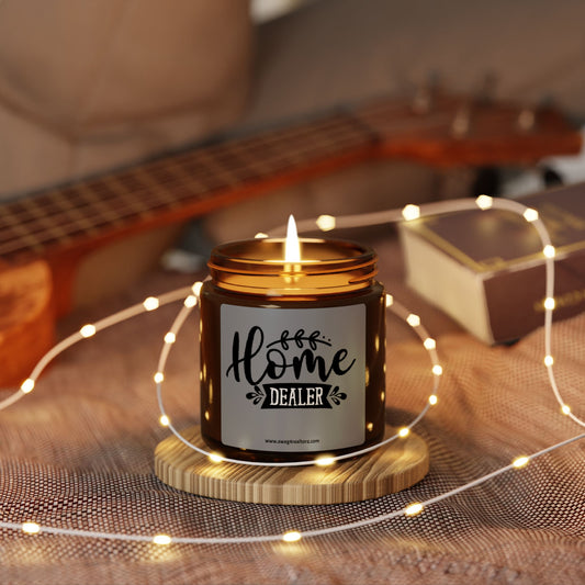 Home Dealer Realtor Scented Soy Candle (Multi-Size, Amber Jar)