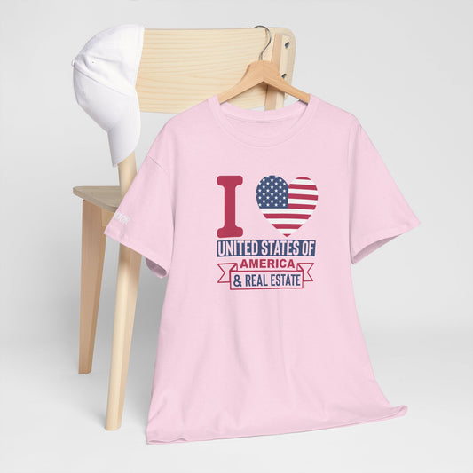 I β€οΈ America & Real Estate Tee β Where Freedom Meets the Front Door π