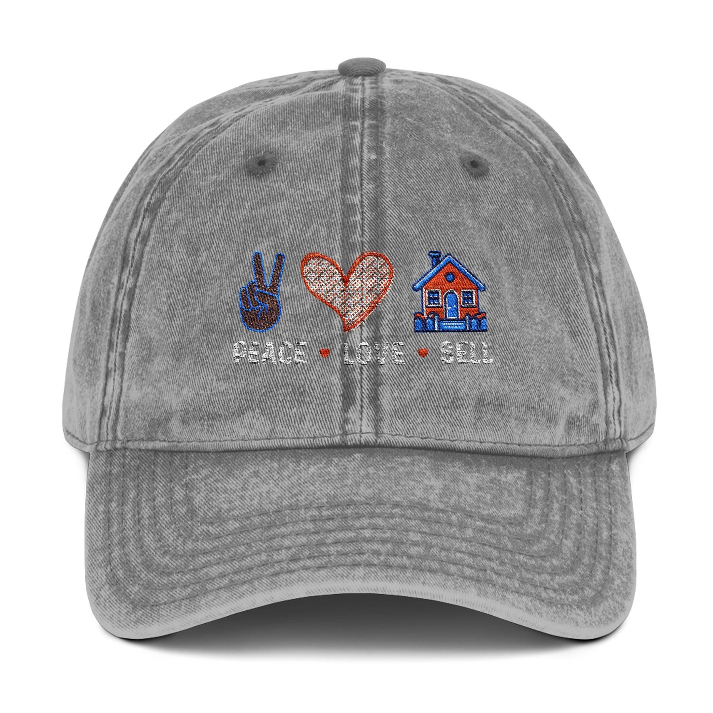 Realtor Hat – Peace Love Sell Embroidered Real Estate Cap