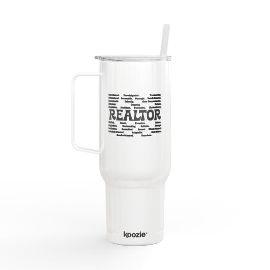 REALTOR Word Cloud Tumbler – 40 oz Stainless Steel Mug for Real Estate Agents