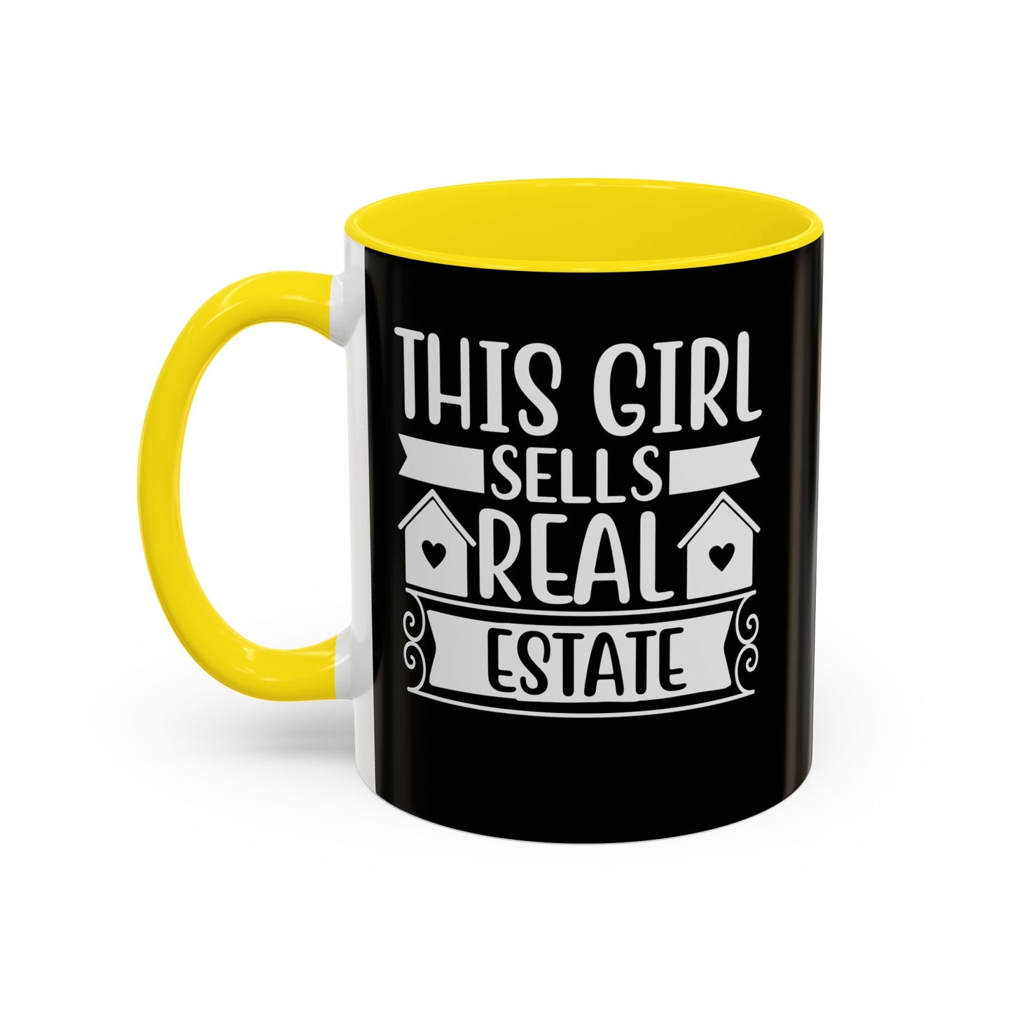 This Girl Sells Real Estate Realtor Accent Coffee Mug (11, 15oz)