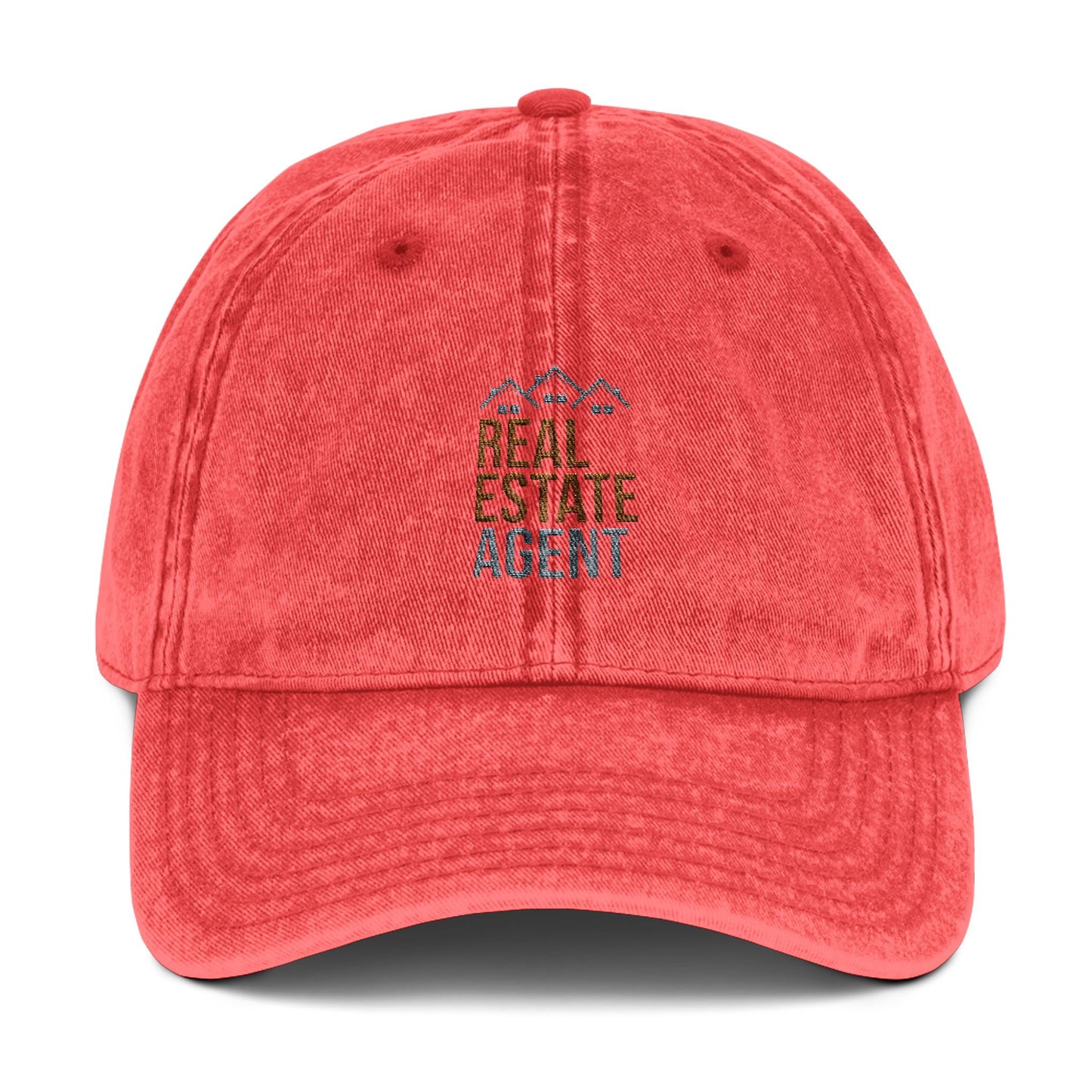 Real Estate Agent Hat – Embroidered Distressed Cap for Realtors