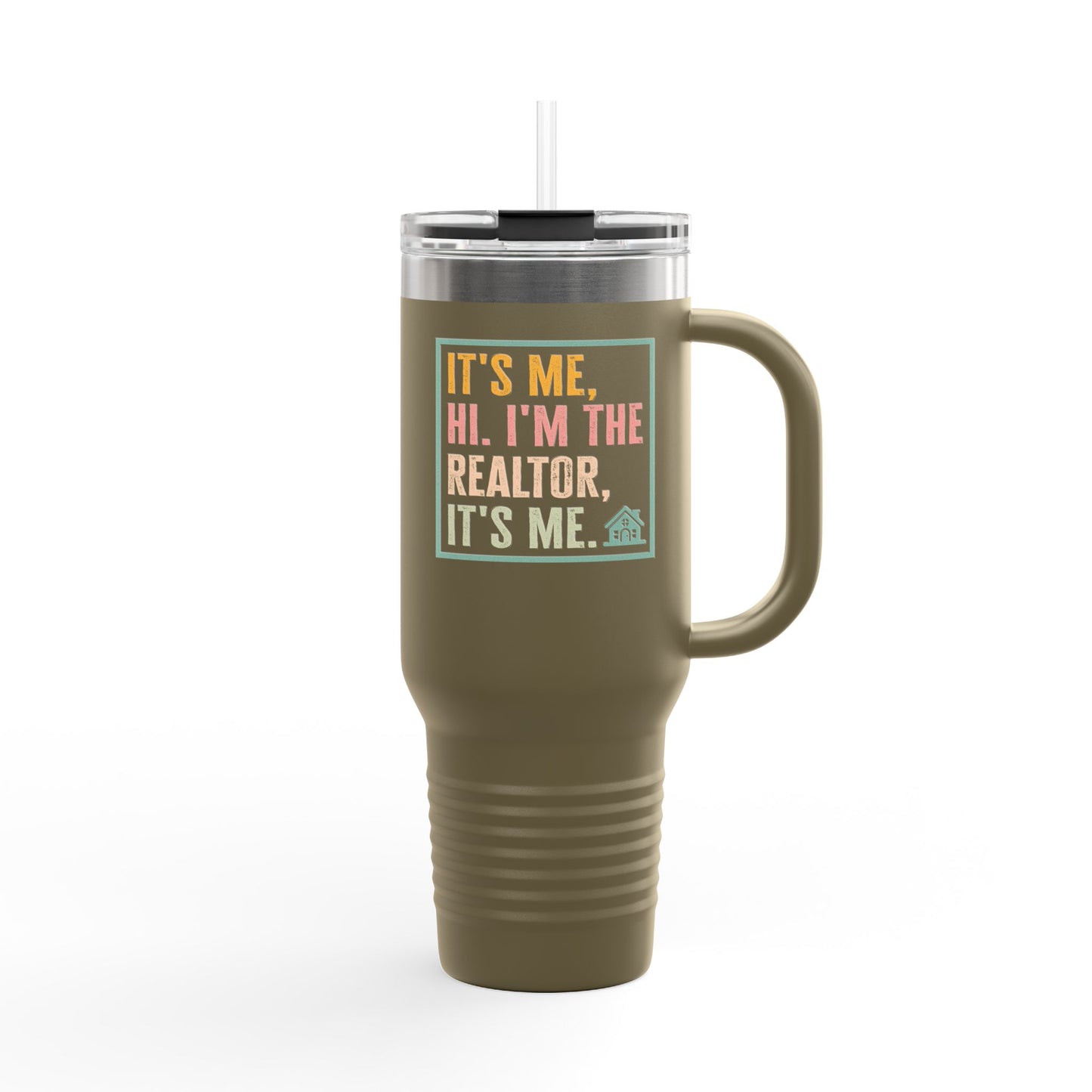 It’s Me. I’m the Realtor. Tumbler – 40 oz Stainless Steel Mug with Funny Pastel Text