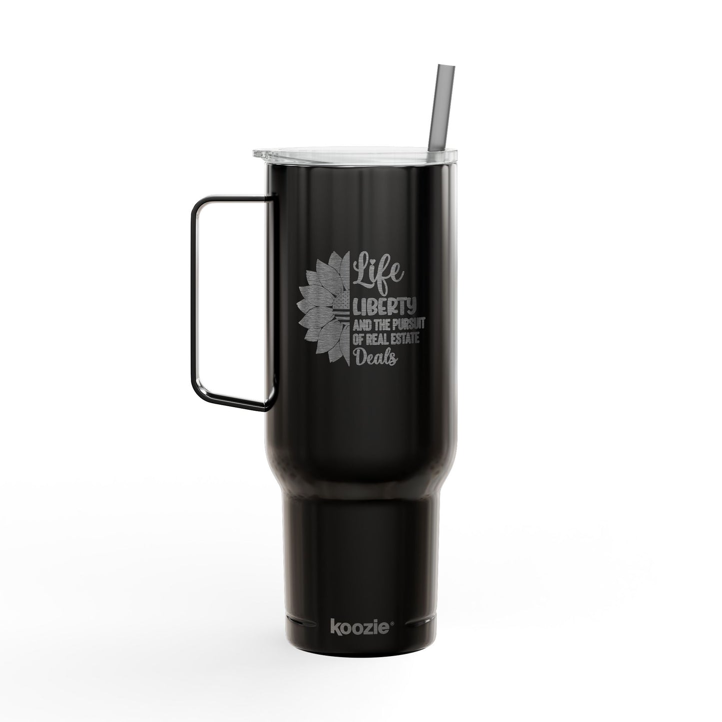 Life, Liberty & Real Estate Deals Tumbler – 40 oz Stainless Steel Cup for Realtors