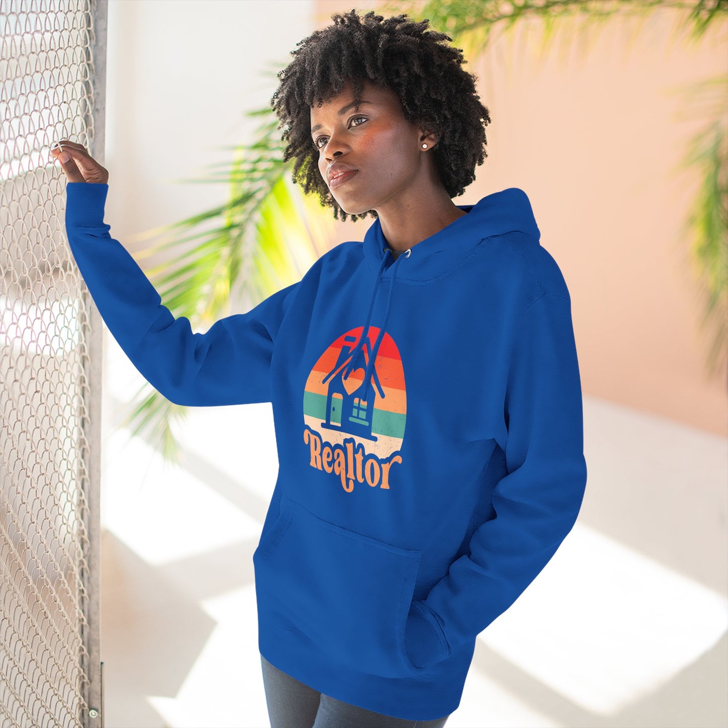 Realtor Retro Three-Panel Fleece Hoodie | Cozy, Stylish Sweatshirt for Real Estate Agents