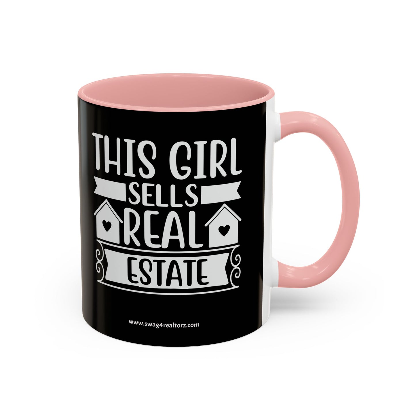 This Girl Sells Real Estate Realtor Accent Coffee Mug (11, 15oz)