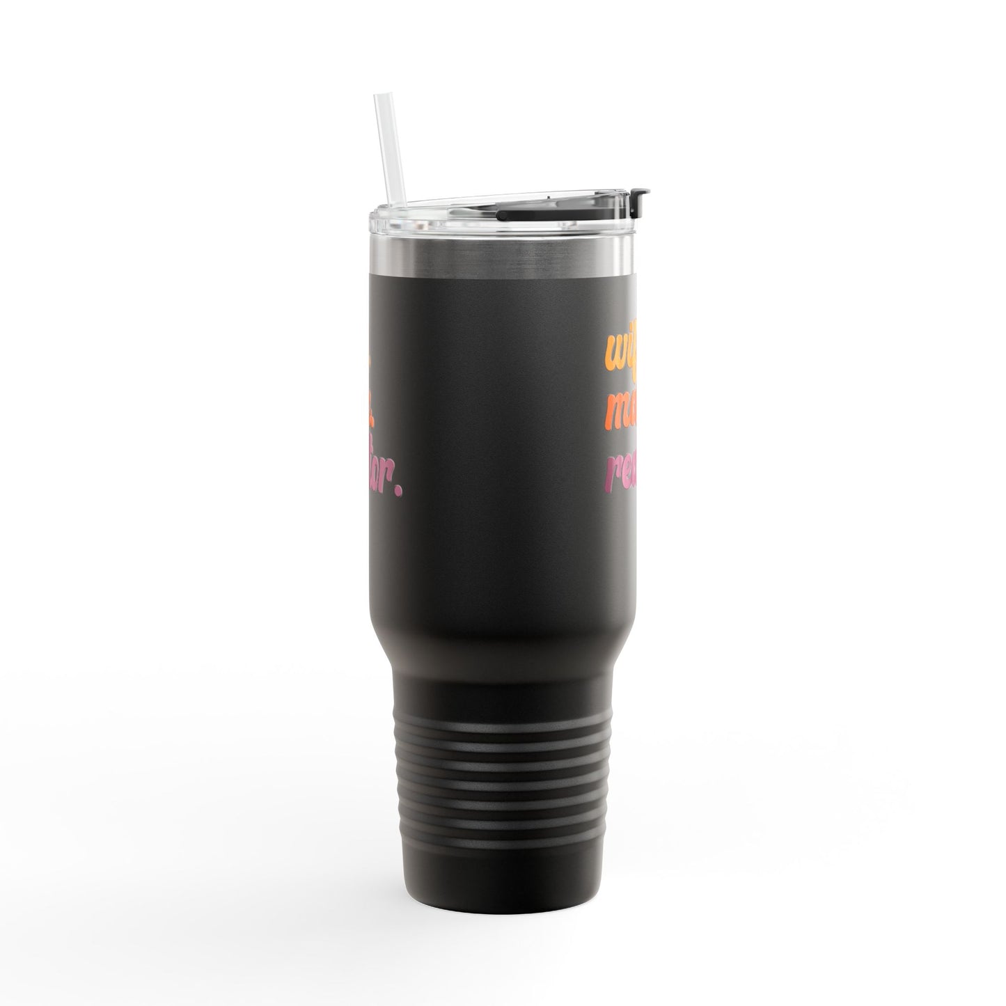 Wife. Mom. Realtor. Tumbler – 40 oz White Stainless Steel Mug with Colorful Retro Text