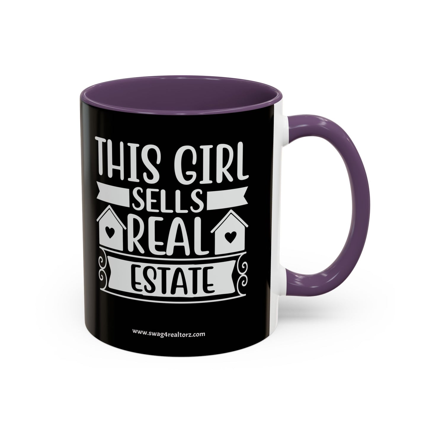 This Girl Sells Real Estate Realtor Accent Coffee Mug (11, 15oz)