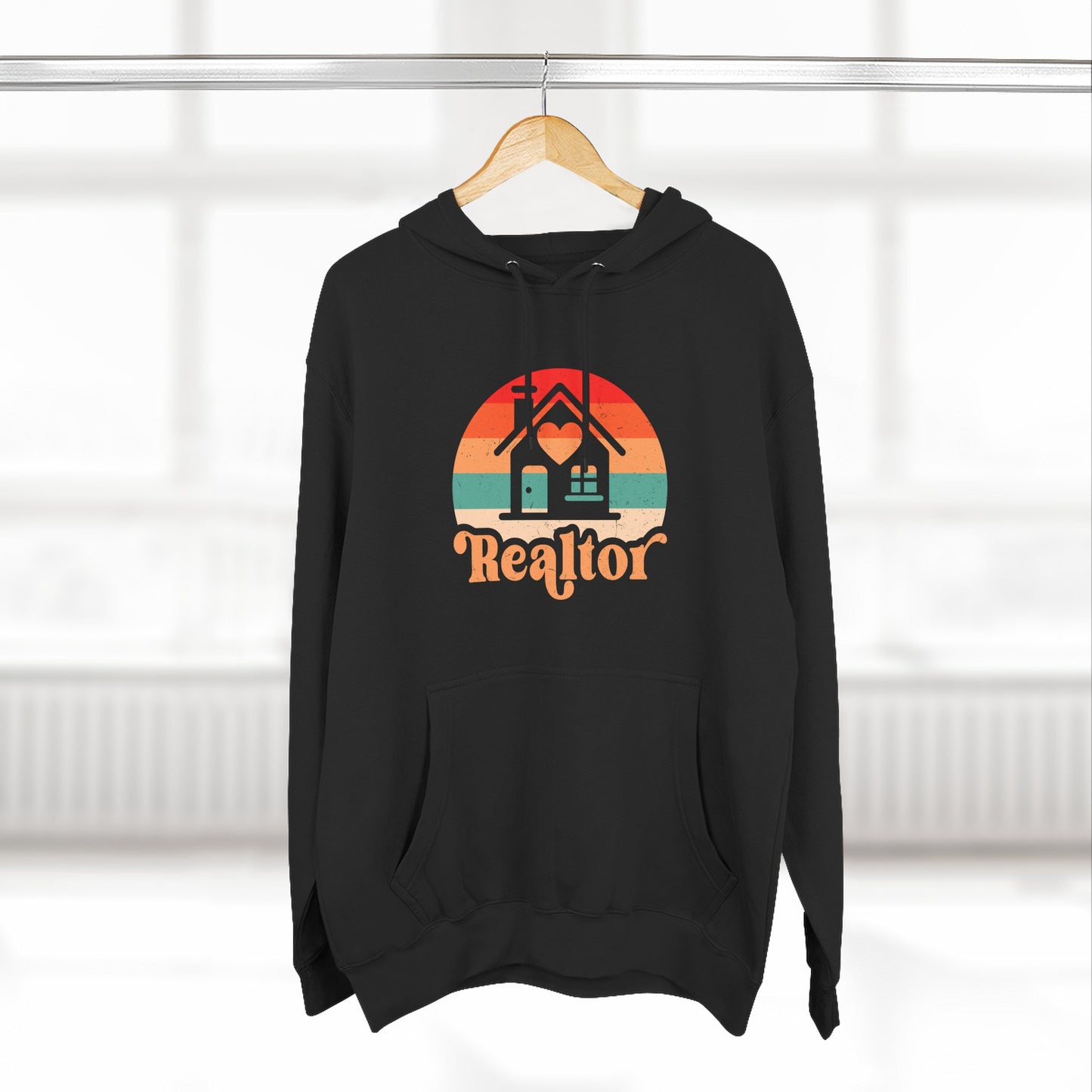 Realtor Retro Three-Panel Fleece Hoodie | Cozy, Stylish Sweatshirt for Real Estate Agents